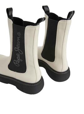 Stiefelettes Pepe Jeans Yoko Chelsea Beige für Damen