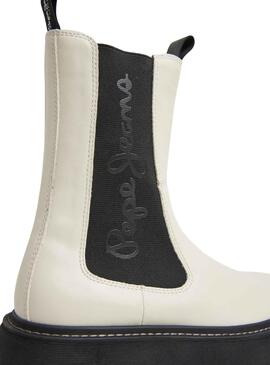 Stiefelettes Pepe Jeans Yoko Chelsea Beige für Damen