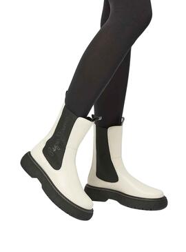 Stiefelettes Pepe Jeans Yoko Chelsea Beige für Damen