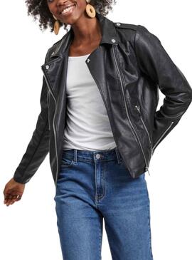 Jacke Vila Kunstleder Vicara Schwarz für Damen