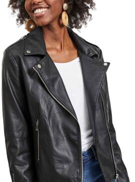 Jacke Vila Kunstleder Vicara Schwarz für Damen