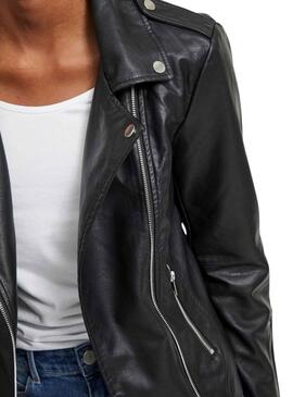 Jacke Vila Kunstleder Vicara Schwarz für Damen