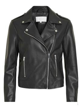 Jacke Vila Kunstleder Vicara Schwarz für Damen
