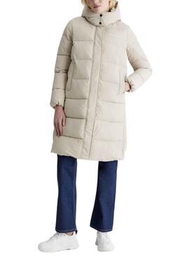 Jacke Calvin Klein Feders Kapuze Beige Damen