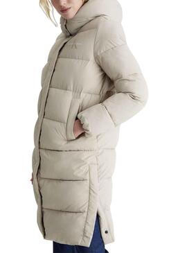 Jacke Calvin Klein Feders Kapuze Beige Damen
