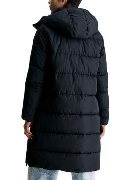 Jacke Calvin Klein Feders Kapuze Schwarz Damen