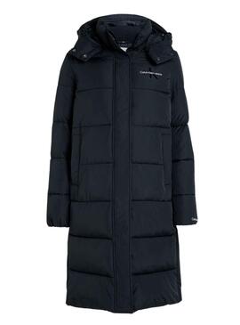 Jacke Calvin Klein Feders Kapuze Schwarz Damen
