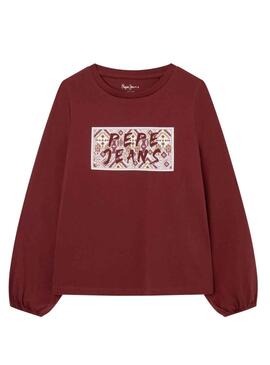 T-Shirt Pepe Jeans Saula Bordeaux für Mädchen