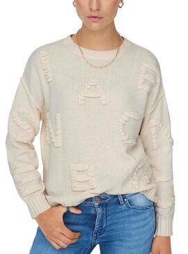 Pullover Only Kia Lose Detail Beige für Damen