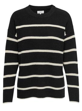 Pullover Only Pernille Schwarz Streifen Schwarz für Damen