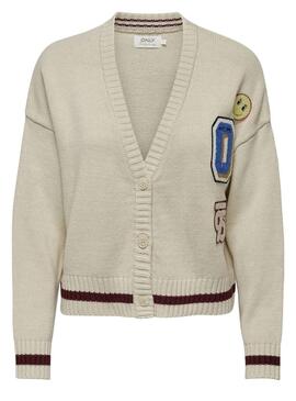 Strickjacke Only Cheer Loose Beige für Damen