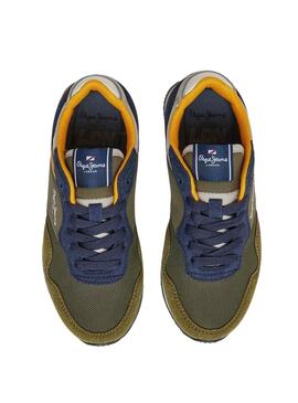 Sneakers Pepe Jeans London Forest Grün Junge