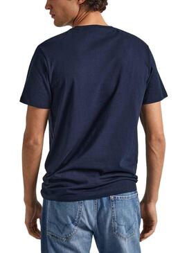 T-Shirt Pepe Jeans Wyatt Blau Marineblau für Herren