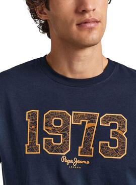 T-Shirt Pepe Jeans Wyatt Blau Marineblau für Herren