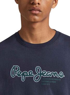 T-Shirt Pepe Jeans Wido Marineblau für Herren