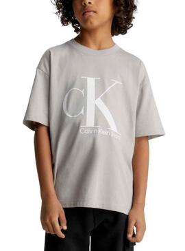 T-Shirt Calvin Klein Marble Beige für Junge