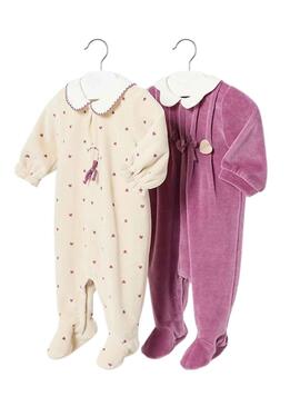 Set 2 Strampler Mayoral Tundosado Beige Baby