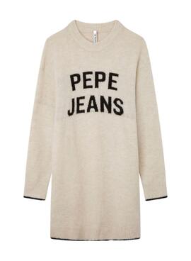 Kleid Pepe Jeans Veronique Logo Beige für Mädchen