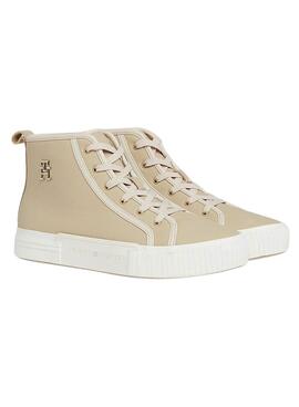 Sneakers Tommy Hilfiger TH Leder Beige Damen