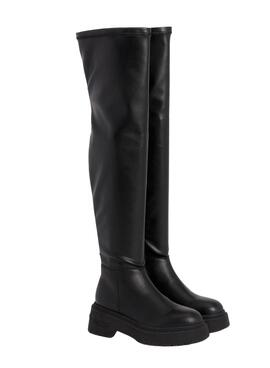 Stiefelettes Tommy Jeans Over The Knie Schwarz Damen