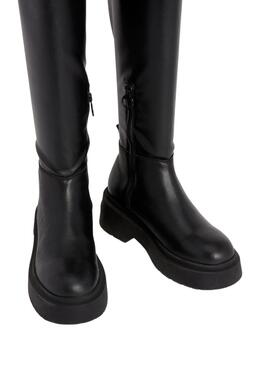 Stiefelettes Tommy Jeans Over The Knie Schwarz Damen