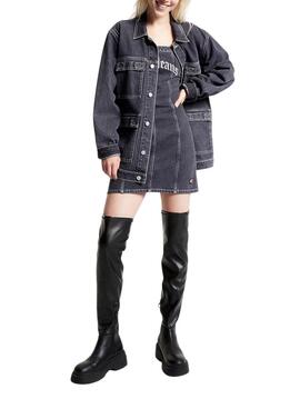 Stiefelettes Tommy Jeans Over The Knie Schwarz Damen