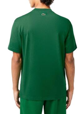 T-Shirt Lacoste Knitted Gepolstert Grün Herren