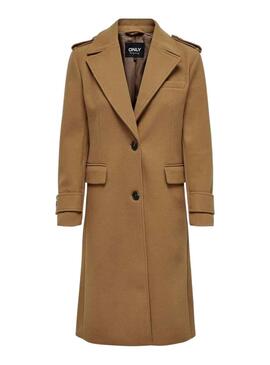 Mantel Only Emma Fitted Long Braun für Damen