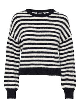 Pullover Only Piumo Streifen Schwarz für Damen