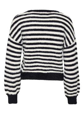 Pullover Only Piumo Streifen Schwarz für Damen
