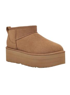 Stiefelettes UGG Classic Ultra Mini Platform Braun Damen