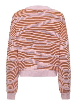 Pullover Only Emma Life Structure Rosa Orange Damen