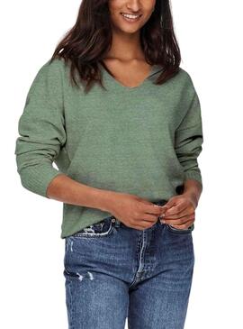 Pullover Only Rica Life Vneck Grün für Damen