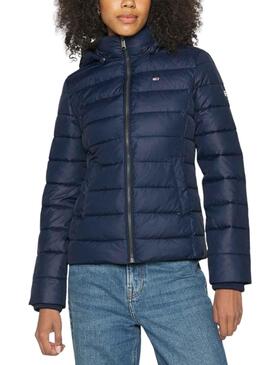 Jacke Tommy Jeans Basic Hooded Marineblau Damen