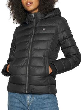 Jacke Tommy Jeans Basic Hooded Schwarz Damen