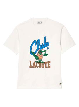 T-Shirt Lacoste Club Relaxed Weiss Herren Damen