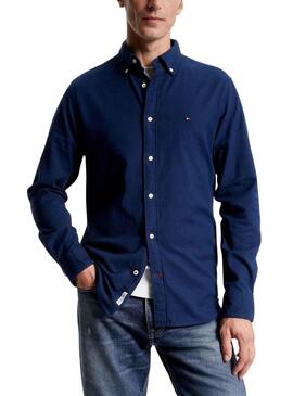 Hemd Tommy Hilfiger Flex Brushed Marineblau Herren