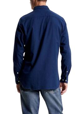 Hemd Tommy Hilfiger Flex Brushed Marineblau Herren