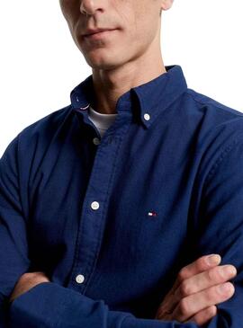 Hemd Tommy Hilfiger Flex Brushed Marineblau Herren