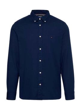 Hemd Tommy Hilfiger Flex Brushed Marineblau Herren