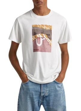 T-Shirt Pepe Jeans Kenelm Weiss für Herren
