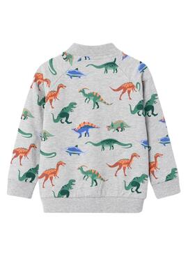 Sweatshirt Name It Nesve-Dinosaurier Grau für Junge