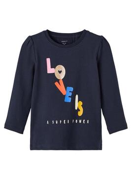 T-Shirt Name It Lovisa Marineblau für Mädchen