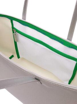Handtasche Lacoste Shopping Bag Plateado für Damen