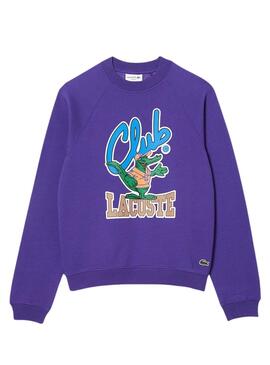 Sweatshirt Lacoste Club Morado für Herren Damen