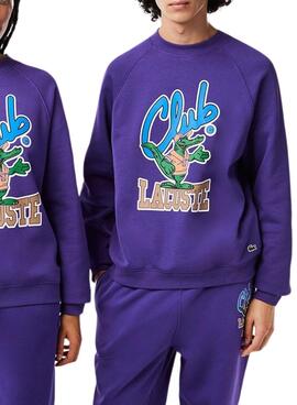 Sweatshirt Lacoste Club Morado für Herren Damen