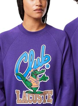 Sweatshirt Lacoste Club Morado für Herren Damen