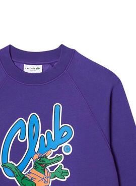 Sweatshirt Lacoste Club Morado für Herren Damen