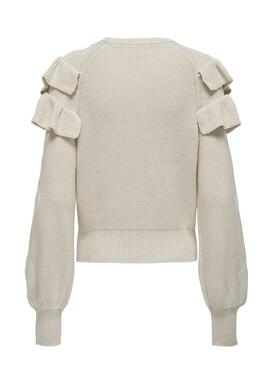 Pullover Only Rillo Rüschens Beige für Damen