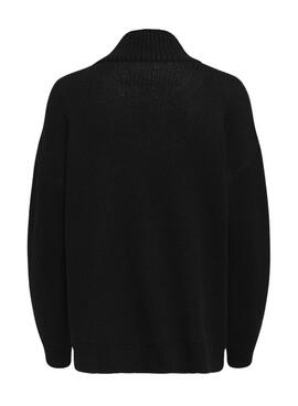 Pullover Only Viso-Jacquard Schwarz für Damen